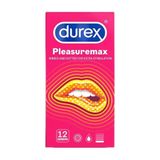 (Hộp 12 Cái) Bao cao su Durex Pleasuremax - Size lớn 56mm, gân và điểm nổi chính hãng 742598