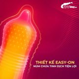 (Hộp 12 Cái) Bao cao su Durex Pleasuremax - Size lớn 56mm, gân và điểm nổi chính hãng 742598
