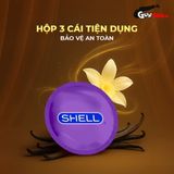 (Hộp 3 Cái) Bao cao su Shell Sensitive Prolong - Siêu mỏng 0.03mm, kéo dài thời gian chính hãng 742577