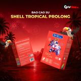 (Hộp 3 Cái) Bao cao su Shell Tropical Prolong - Siêu mỏng, kéo dài thời gian, hương hoa quả nhiệt đới chính hãng 742570