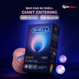 (Hộp 10 Cái) Bao cao su Shell Giant Entering - Gân nổi, bi tăng 3cm chính hãng 742559