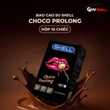 (Hộp 10 Cái) Bao cao su Shell Choco Prolong - Siêu mỏng, kéo dài thời gian, hương chocola chính hãng 742557