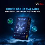 (Hộp 10 Cái) Bao cao su Shell Cool Prolong - Siêu mỏng, kéo dài thời gian, bạc hà mát lạnh chính hãng 742548