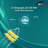 (Combo 2 Cái) Bao cao su Shell Dino Spino - Hộp 1 bao 2 vòng gai, bi nổi lớn + 1 bao Performax  chính hãng 742538