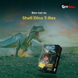 (Combo 2 Cái) Bao cao su Shell Dino T-rex - Hộp 1 bao nhiều vòng gai bi nổi lớn + 1 bao Performax chính hãng 742532