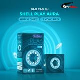 (Hộp 10 Cái) Bao cao su Shell Play Aura 6 tính năng - 5 vòng đeo kéo dài thời gian chính hãng 742509