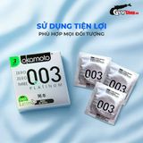 (Hộp 3 Cái) Bao cao su Okamoto 0.03mm Platinum - Siêu mỏng, không mùi chính hãng 742507