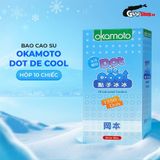 (Hộp 10 Cái) Bao cao su Okamoto Dot De Cool - Gai lạnh, kéo dài thời gian chính hãng 742497