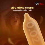 (Hộp 3 Cái) Bao cao su Okamoto 0.02 Hydro PU - Siêu mỏng, truyền nhiệt nhanh chính hãng 742493