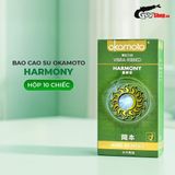 (Hộp 10 Cái) Bao cao su Okamoto Harmony - Gân sọc, siêu mỏng chính hãng 742490