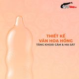 (Hộp 10 Cái) Bao cao su Okamoto - Vân hoa hồng, ôm khít chính hãng 742489