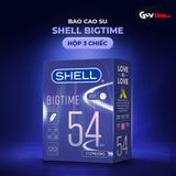 (Hộp 3 Cái) Bao cao su Shell Bigtime  - Size 54mm, siêu mỏng, chống tuột, kéo dài thời gian chính hãng 742484