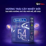 (Hộp 3 Cái) Bao cao su Shell Bigtime  - Size 54mm, siêu mỏng, chống tuột, kéo dài thời gian chính hãng 742484