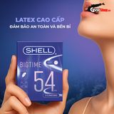 (Hộp 3 Cái) Bao cao su Shell Bigtime  - Size 54mm, siêu mỏng, chống tuột, kéo dài thời gian chính hãng 742484