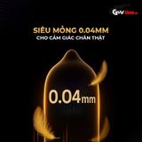 (Hộp 3 Cái) Bao cao su Powergra Ultrafit - Size 49mm, siêu mỏng, kéo dài, hương dâu chính hãng 742461