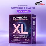 (Hộp 3 Cái) Bao cao su Powergra Maxfit - Size 54mm, siêu mỏng, kéo dài, hương dâu chính hãng 742459