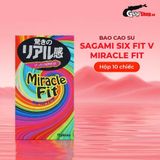(Hộp 10 Cái) Bao cao su Sagami Six Fix V Miracle Fit - Thiết kế 3D ôm sát, siêu mỏng chính hãng 742458