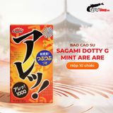 (Hộp 10 Cái) Bao cao su Sagami Dotty G Mint Are - Siêu điểm nổi, nhiều gel chính hãng 742455