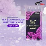 (Hộp 12 Cái) Bao cao su JEX Glamourous Butterfly Hot - Nóng ấm, nhiều gel chính hãng 742450