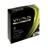 (Hộp 12 Cái) Bao cao su Vitalis Glow In The Dark 53mm siêu mỏng chính hãng 742243