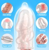 Bao Cao Su Đôn Dên Khúc Đầu Aichao Thin Hồng