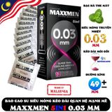 (Hộp 12 Cái) Bao Cao Su Maxxmen 5in1 Siêu Mỏng 0.03 Truyền Nhiệt Chính hãng 742092