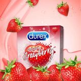(Hộp 3 Cái) Bao Cao Su Durex Sensual Strawberry Chính Hãng 741961