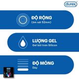 Bao Cao Su Durex Mutual Climax 3in1 Dành Cho Nam Giới, Gân Gai, Ôm Sát 52mm (Hộp 3 Cái)