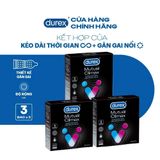Bao Cao Su Durex Mutual Climax 3in1 Dành Cho Nam Giới, Gân Gai, Ôm Sát 52mm (Hộp 3 Cái)