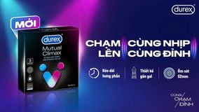 Bao Cao Su Durex Mutual Climax 3in1 Dành Cho Nam Giới, Gân Gai, Ôm Sát 52mm (Hộp 3 Cái)