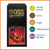 (Hộp 12 Cái) Bao Cao Su BOSS 4 in 1 Longshock Chính Hãng 741908