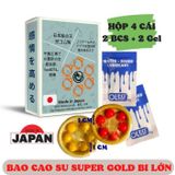 (Hộp 4 Cái) Bao Cao Su Bi Lớn Super Gold Nhật Bản - Tặng 2 Gel Oleo 8g Chính Hãng 741907