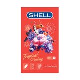 (Hộp 10 Cái) Bao cao su hương hoa quả nhiệt đới Shell Tropical Prolong, dành cho nam giới, siêu mỏng chính hãng 741627