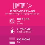 (Hộp 12 Cái) Bao cao su gân gai Durex Pleasuremax Chính Hãng 741623
