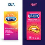 (Hộp 12 Cái) Bao cao su gân gai Durex Pleasuremax Chính Hãng 741623