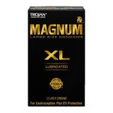 (Hộp 12 Cái) Bao cao su kích thước lớn 58mm Trojan Magnum XL Chính hãng 741609