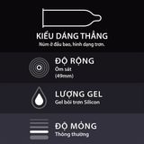 (Hộp 12 Cái) Bao cao su size 49mm, ôm sát - Durex Kingtex Chính hãng 741584