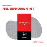 (Hộp 12 Cái) Bao Cao Su Kéo Dài Thời Gian, Điểm Nổi Feel Euphoria 4in1 Chính hãng 741285