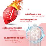 (Hộp 10 Cái) Bao Cao Su Siêu Mỏng OLO 0.01 Red Nóng Ấm Chính hãng 741277