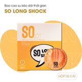 (Hộp 3 Cái) Bao Cao Su Kéo Dài Thời Gian SO Long Shock Hương Nhân Sâm Chính hãng 741171