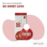 (Hộp 12 Cái) Bao Cao Su Hương Dâu SO Sweet Love Chính Hãng 741167