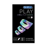 Bao cao su 6 tính năng Shell Play Cocks | Hộp 10 cái + 3 vòng đeo kéo dài thời gian 660569