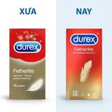 | Durex Fetherlite | Bao cao su siêu mỏng | Hộp 12 cái | 661006