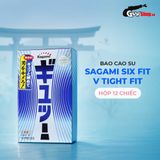Bao cao su Sagami Six Fit V Tight Fit - Thiết kế 6 lần lượn sóng, siêu mỏng - Hộp 12 cái 662091
