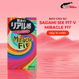 Bao cao su Sagami Six Fit V Miracle Fit - Thiết kế 3D ôm sát, siêu mỏng - Hộp 10 cái 662092