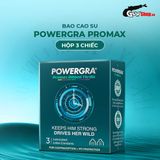 Bao cao su Powergra Promax - Gân sọc và điểm nổi, kéo dài, hương trái cây - Hộp 3 cái