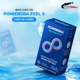 Bao cao su Powergra Feel X - Siêu mỏng, kéo dài, hương nhân sâm - Hộp 10 cái 662100