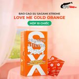 Bao cao su Sagami Xtreme Love Me Gold Orange - Siêu mỏng, nhiều gel bôi trơn - Hộp 10 cái 662121