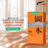 Bao cao su Okamoto Skinless Skin Orange Super Lubricative - Hương cam - Hộp 10 cái 662141