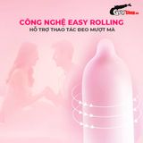 Bao cao su Okamoto 0.03 Hyaluronic Acid - Siêu mỏng, bôi trơn dưỡng ẩm - Hộp 3 cái 662147